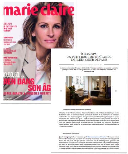Le magazine Marie Claire présente Ô Siam Spa