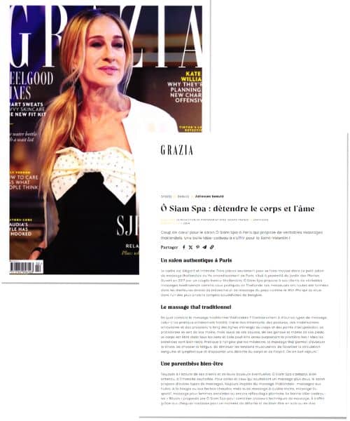 Ô Siam Spa mis en avant dans le magazine Grazia