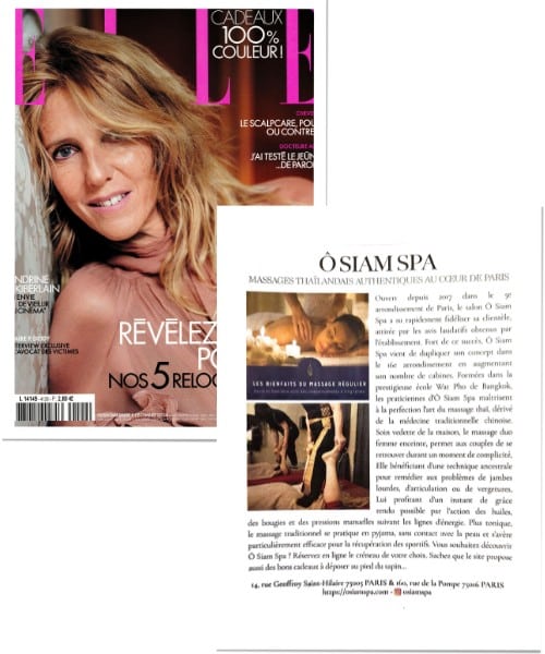 Ô Siam Spa présenté aux lectrices parisiennes du magazine Elle